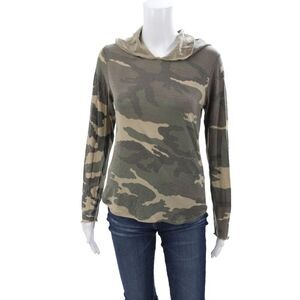 Joseph Womens Pullover Camouflage Green 100% Wool Long Sleeve Size 3